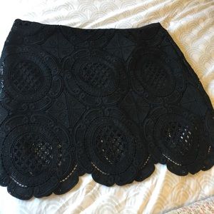 Black lace mini-skirt